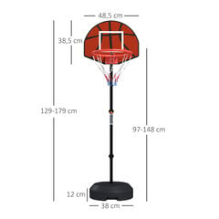 Sportnow reguliuojamo aukščio krepšinio stovas magnetinė smiginio lenta 129-179 cm цена и информация | Баскетбольные щиты | pigu.lt