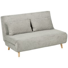 HOMCOM Sofa-lova, sulankstoma lova su lovos funkcija, atlošo pagalvėlės, minkšta sofa su reguliuojamu atlošu, aksomo išvaizdos, 141 x 90 x 81 cm, pilka kaina ir informacija | Sofos | pigu.lt