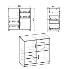 Комод Kompanit 2+4, коричневый цена и информация | Комоды | pigu.lt