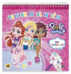 Spalvink pagal skaičius. Su lipdukais. Polly Pocket kaina ir informacija | Spalvinimo knygelės | pigu.lt