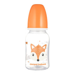 Buteliukas siauru kaklu Canpol Cute Animals, oranžinis, 120ml цена и информация | Бутылочки и аксессуары | pigu.lt