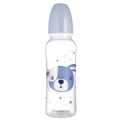 Butelis siauru kaklu Canpol Cute Animals 11/841, 250 ml, mėlynas kaina ir informacija | Buteliukai kūdikiams ir jų priedai | pigu.lt