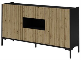 Komoda ADRK Furniture Larista, ruda/juoda kaina ir informacija | Komodos | pigu.lt