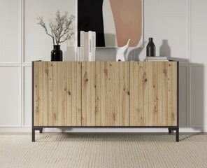 Komoda ADRK Furniture Larista, ruda/juoda kaina ir informacija | Komodos | pigu.lt