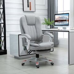 "Vinsetto" masažinis fotelis, biuro kėdė, žaidimų kėdė, pagamintas iš poliesterio ir putų, nailono, pilkos spalvos, 55,5x56,5x107-115 cm kaina ir informacija | Biuro kėdės | pigu.lt