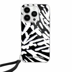 Karl Lagerfeld KLHCP15SHZBPKCCK iPhone 15 | 14 | 13 6.1" czarny|black hardcase IML Zebra Pattern & Cord цена и информация | Чехлы для телефонов | pigu.lt