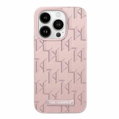 Karl Lagerfeld KLHMP15XPKHPORPP iPhone 15 Pro Max 6.7" hardcase różowy|pink Leather Monogram Metal Logo цена и информация | Чехлы для телефонов | pigu.lt