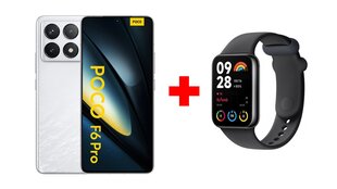 Xiaomi Poco F6 Pro 5G 16GB/1TB White + Xiaomi Smart Band 8 Pro Black цена и информация | Мобильные телефоны | pigu.lt