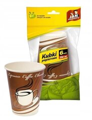 Vienkartiniai puodeliai Coffee, 250 ml, 6 vnt. kaina ir informacija | Vienkartiniai indai šventėms | pigu.lt