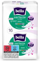 Bella Perfecta Ultra Maxi Green Higieninės servetėlės, 16 vnt. - Ilgas galiojimo laikas! kaina ir informacija | Tamponai, higieniniai paketai, įklotai | pigu.lt