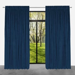 Ready-made velvet curtain PACIFIC on tape, 140x250, ZPAT-03 NAVY цена и информация | Шторы | pigu.lt