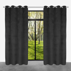 Ready-made velvet curtain PACIFIC with eyelets, 140x250, ZPAP-06 BLACK цена и информация | Шторы, занавески | pigu.lt