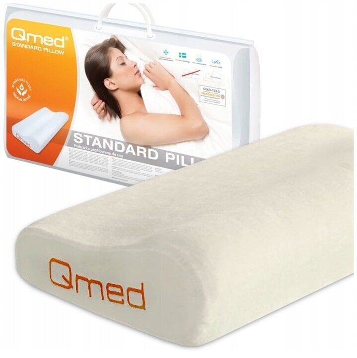 Qmed Standard Pillow ortopedinė miego pagalvė, 32x52 cm kaina ir informacija | Pagalvės | pigu.lt