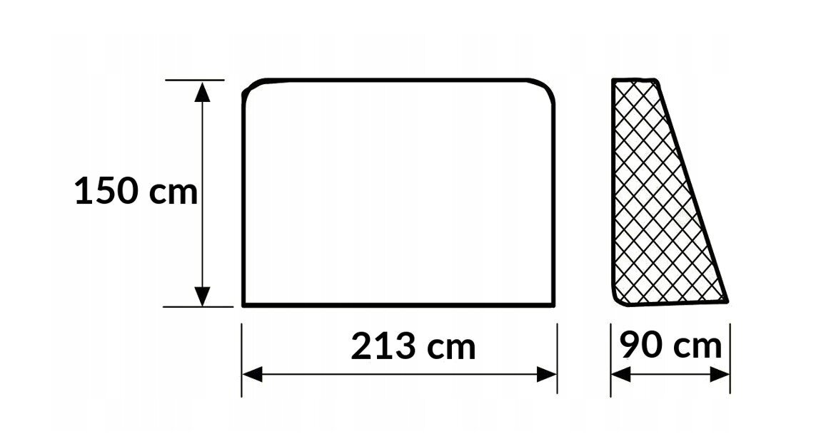 Vartų tinklelis Omna 213 cm x 150 cm x 90 cm kaina ir informacija | Futbolo vartai ir tinklai | pigu.lt