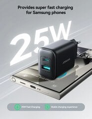 Сетевая зарядка Joyroom JR-TCF13 USB-C/USB-A 25W черная цена и информация | Зарядные устройства для телефонов | pigu.lt