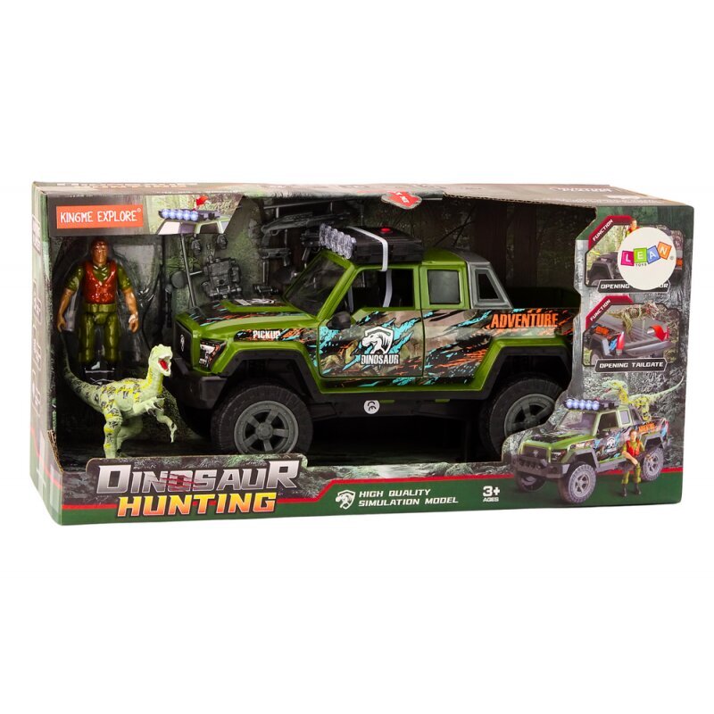 Mašinėlė Off-Road Hunting Car Hunter Dinosaur Lights Sounds Green цена и информация | Žaislai berniukams | pigu.lt