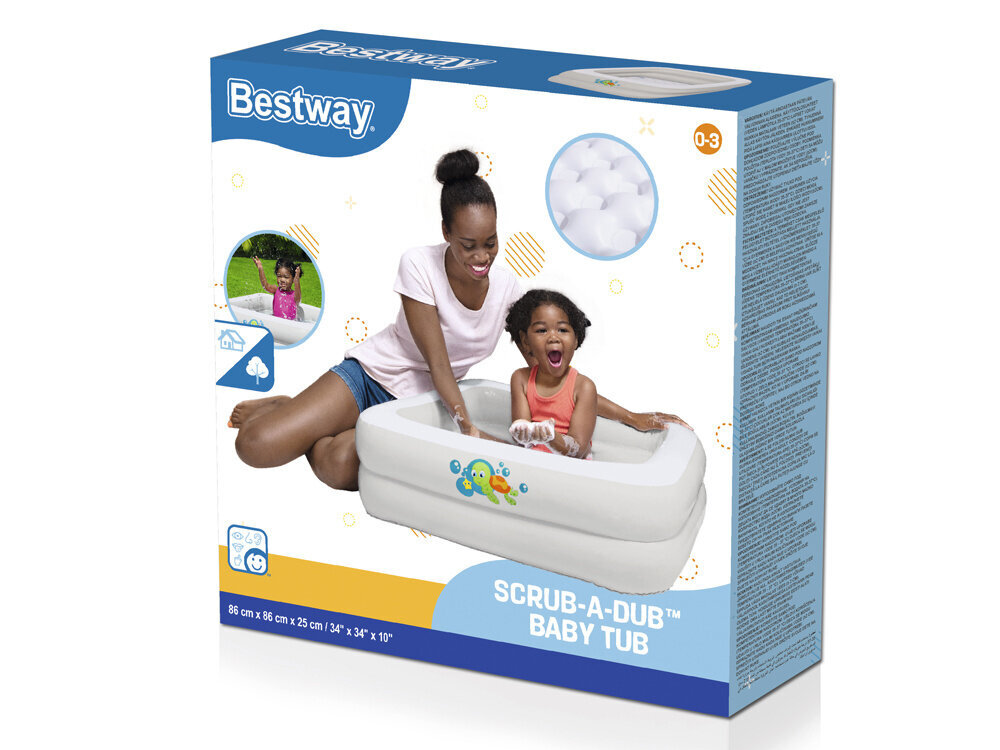 Pripučiamas baseinas kūdikiams Baby Tub Bestway, 51116, baltas kaina ir informacija | Žaislai kūdikiams | pigu.lt