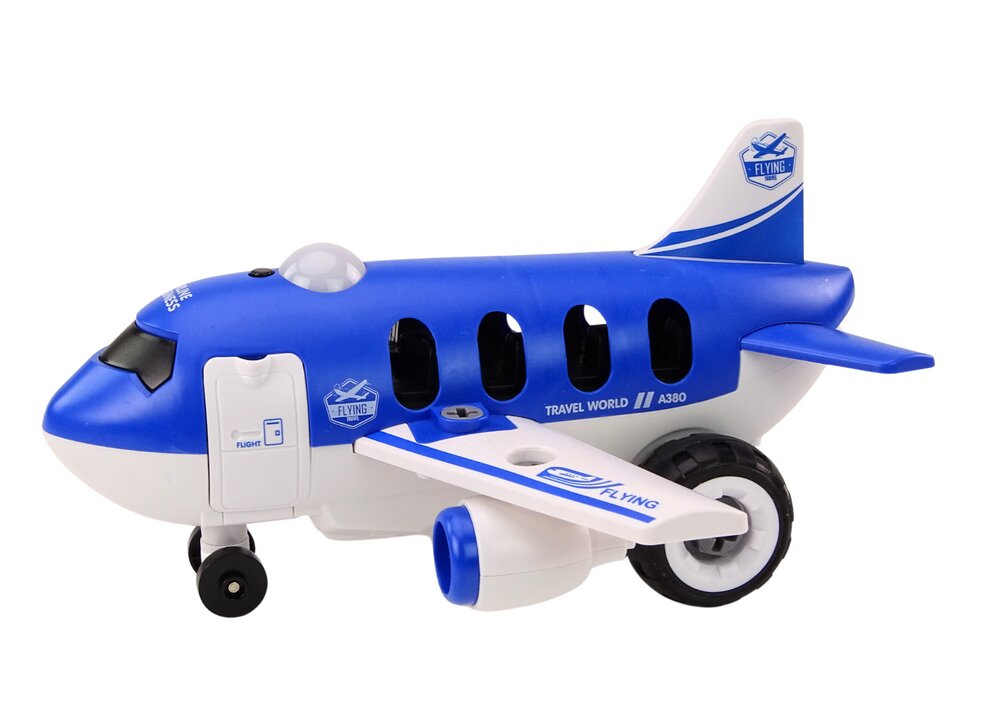 Surenkamas lėktuvas su šviesų ir garso efektais, mėlynas kaina ir informacija | Žaislai berniukams | pigu.lt