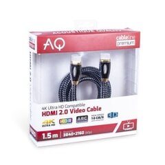 Кабель HDMI 2.0 PV10050 Длина 5,0 м AQ Premium цена и информация | Кабели и провода | pigu.lt