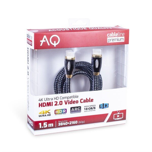 AQ Premium HDMI 2.0, 10 m kaina ir informacija | Kabeliai ir laidai | pigu.lt