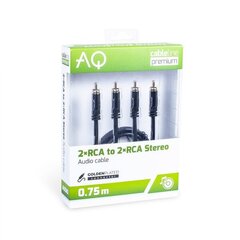 Соединительный кабель 2xRCA-2xRCA Digital Длина: 0,75 м AQ Premium цена и информация | Кабели и провода | pigu.lt