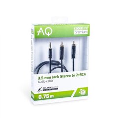 AQ Premium 3,5 mm/2xRCA, 0.75 m kaina ir informacija | Kabeliai ir laidai | pigu.lt