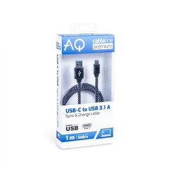 AQ Premium USB-C/USB 3.0, 1 m kaina ir informacija | Kabeliai ir laidai | pigu.lt