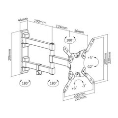 Поворотное крепление для ЖК-телевизоров с диагональю от 13 до 42 дюймов цена и информация | Кронштейны и крепления для телевизоров | pigu.lt