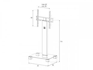 "Sonorous" PL2510 B-HBLK (juodas stiklas, juoda kojelė) цена и информация |  Тумбы под телевизор | pigu.lt