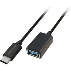 Thomson USB-A/USB-C, 0.15 m kaina ir informacija | Kabeliai ir laidai | pigu.lt