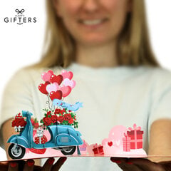 Išsiskleidžiantis 3D atvirukas Happy Gifters Meilės Vespa, 15x20 cm kaina ir informacija | Vokeliai, atvirukai | pigu.lt