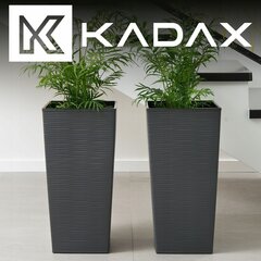 Цветочные горшки Kadax 22 x 29,5 x 57,5 ​​см графитовый пластик цена и информация | Вазоны | pigu.lt