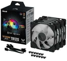 Asus TUF Gaming TR120 ARGB Black 3 Pack (90DA0090-B09020) цена и информация | Компьютерные вентиляторы | pigu.lt