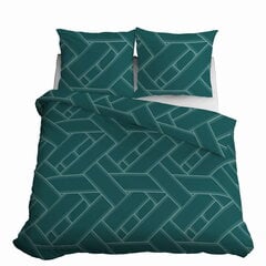 Patalynė Satin 220x200 Geometric Green kaina ir informacija | Patalynės komplektai | pigu.lt