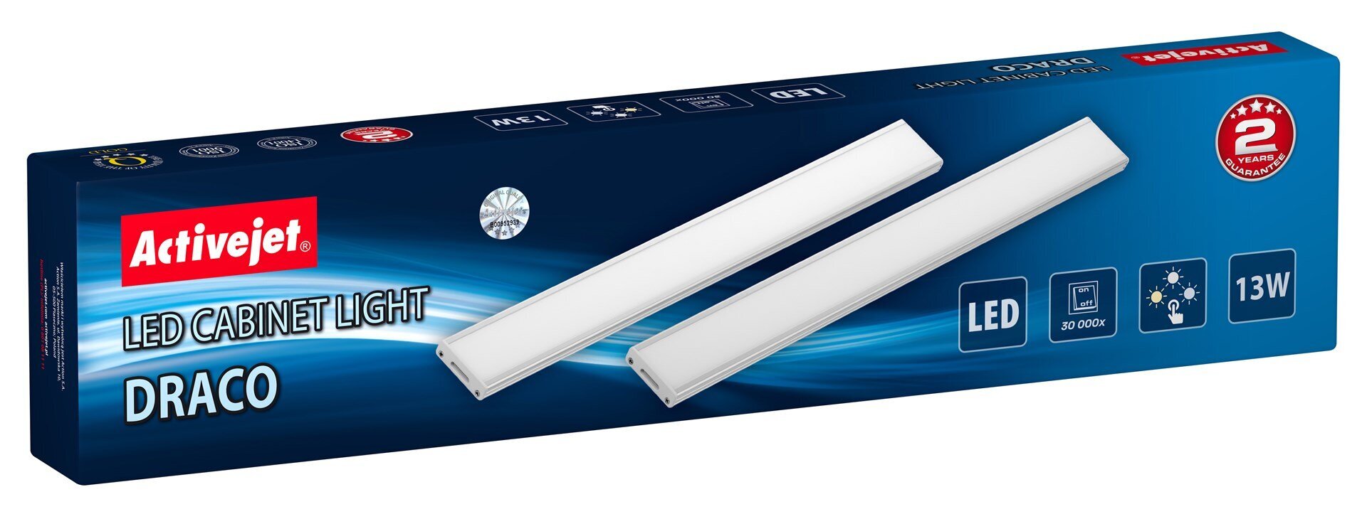 LED šviestuvų po spintele rinkinys ActiveJet AJE-DRACO, 39.2x10.3x41.2 mm kaina ir informacija | Kiti priedai baldams | pigu.lt