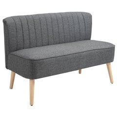 HOMCOM 2 vietų sofa - tamsiai pilka 117 x 56,5 x 77 cm kaina ir informacija | Sofos | pigu.lt