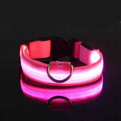 Šunų antkaklis LED vandeniui atsparus USB kabelis RED XL 52-60cm kaina ir informacija | Antkakliai, petnešos šunims | pigu.lt