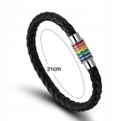 Радужная кожа LGBT BRANCH BANDLET PL48h RB1-BLACK-01 цена и информация | Женский браслет | pigu.lt