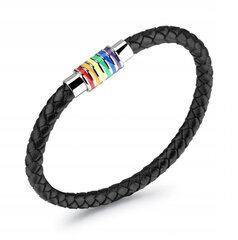 Радужная кожа LGBT BRANCH BANDLET PL48h RB1-BLACK-01 цена и информация | Женские браслеты | pigu.lt