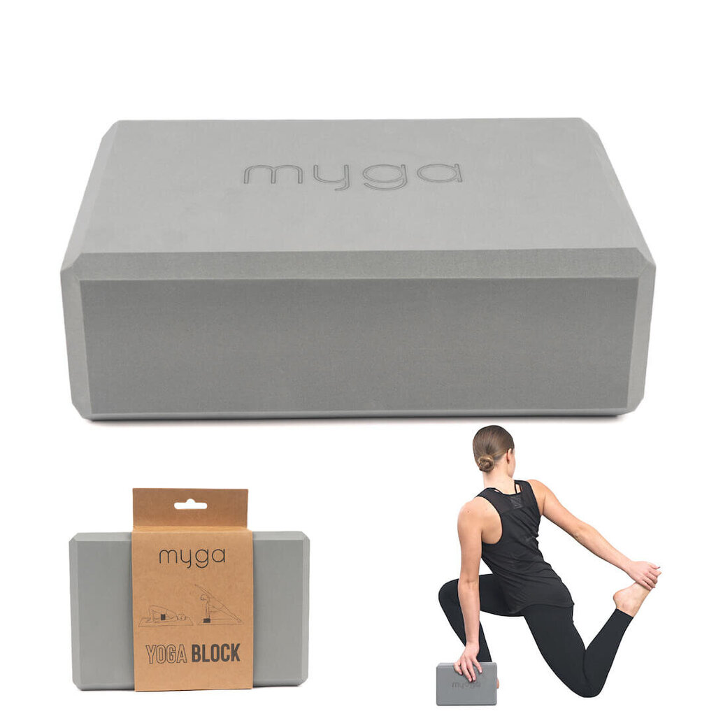 Jogos blokas Myga Yoga Foam Block, pilka цена и информация | Jogos prekės | pigu.lt