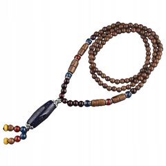 Деревянное ожерелье NEPAL BUDDHIST MALA Amulet HANDMADE Тибетский бисер EL70 цена и информация | Украшения на шею | pigu.lt