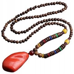 Деревянное ожерелье NEPAL BUDDHIST MALA Amulet HANDMADE Тибетский бисер EL60 цена и информация | Украшения на шею | pigu.lt