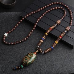 Деревянное ожерелье NEPAL BUDDHIST MALA Amulet HANDMADE Тибетский бисер EL57 цена и информация | Украшения на шею | pigu.lt