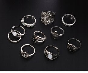 Серебряные кольца RETRO PUNK BOHO 95 SET OF RETRO RINGS 95 цена и информация | Кольца | pigu.lt