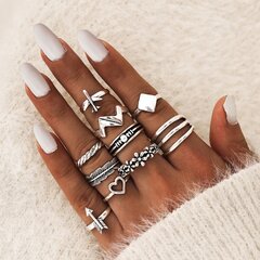 серебро RETRO PUNK BOHO 89 RETRO RING SET zespier-89 цена и информация | Кольцо | pigu.lt