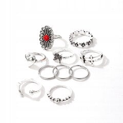 серебряные кольца RETRO PUNK BOHO 13 SET OF RETRO RINGS 13 цена и информация | Кольца | pigu.lt