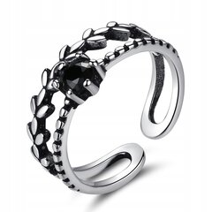 Sidabrinis REGULIUOJAMAS moteriškas žiedas, UNIVERSAL PRESENTATION Juodas CIRONIJA kaina ir informacija | Žiedai | pigu.lt
