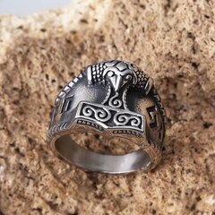 VIKING SLAMSHIP RING THOR Mjolnir 147 147 цена и информация | Мужские украшения | pigu.lt