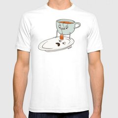 WhyNotPrint balti vyriški marškinėliai "Tea bag" WNP1004_S kaina ir informacija | Vyriški marškinėliai | pigu.lt