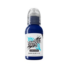 Tatuiruočių rašalas World Famous, Dark Blue no. 2 v2, 30 ml kaina ir informacija | Antakių dažai, pieštukai | pigu.lt